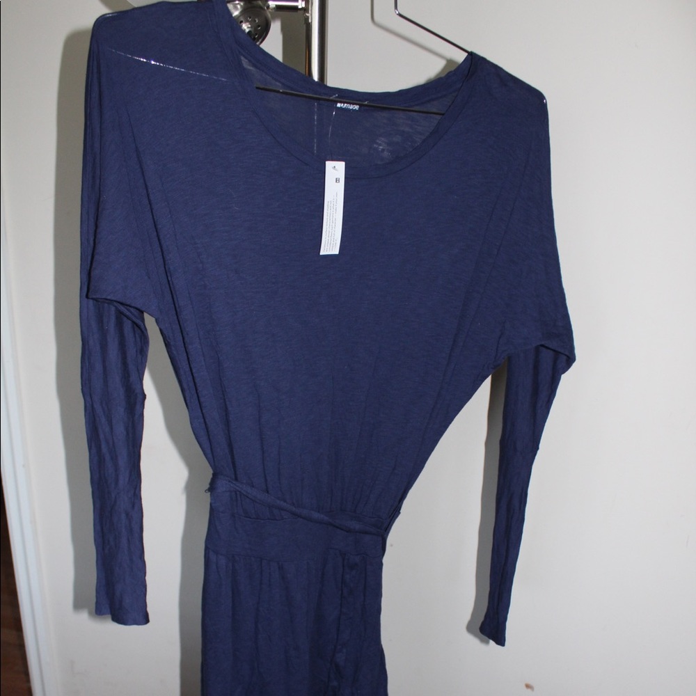 LA MADE LONG SLEEVE COTTON DRESS.  BELOW KNEE